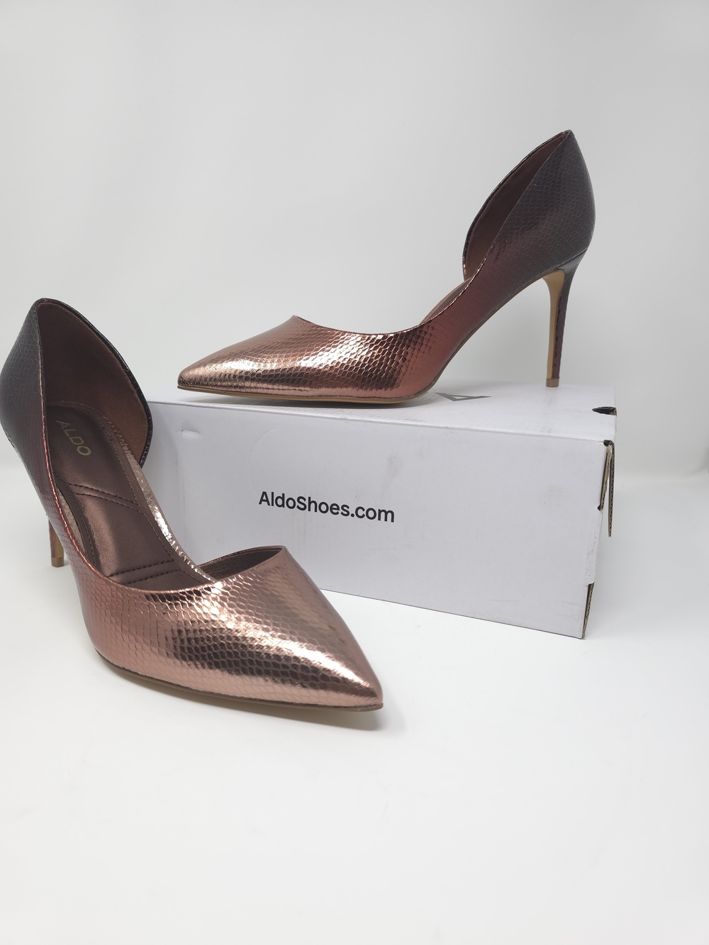 ✨ ALDO Brandie d'Orsay Metallic Snakeskin Pumps ✨ NIB 📦  Size 11